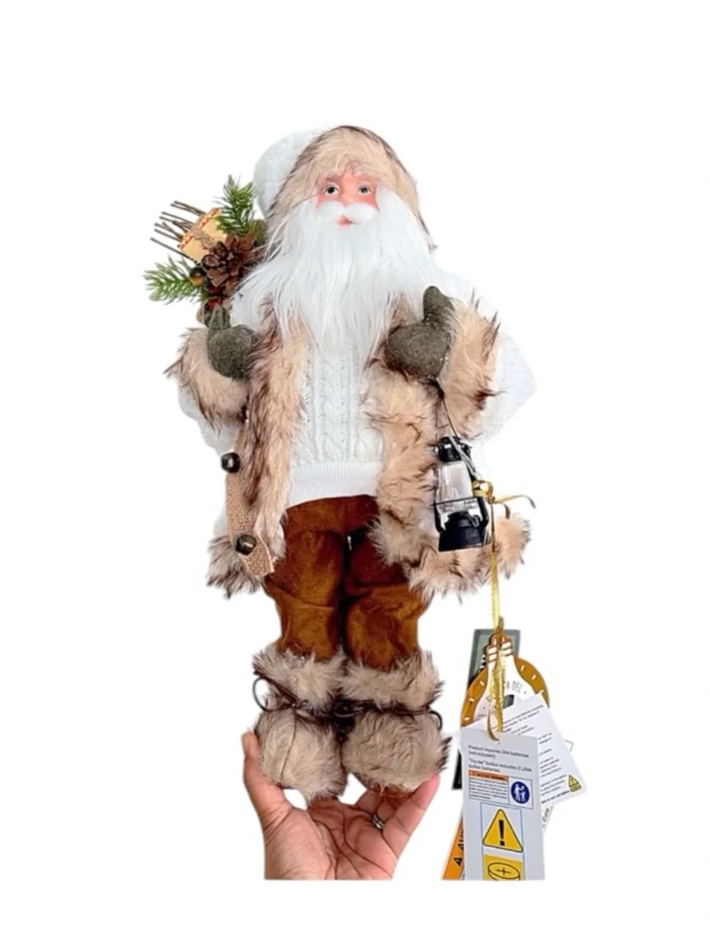 Balsam & Fir Trading Co. Nordic Santa Claus with lighted lantern.